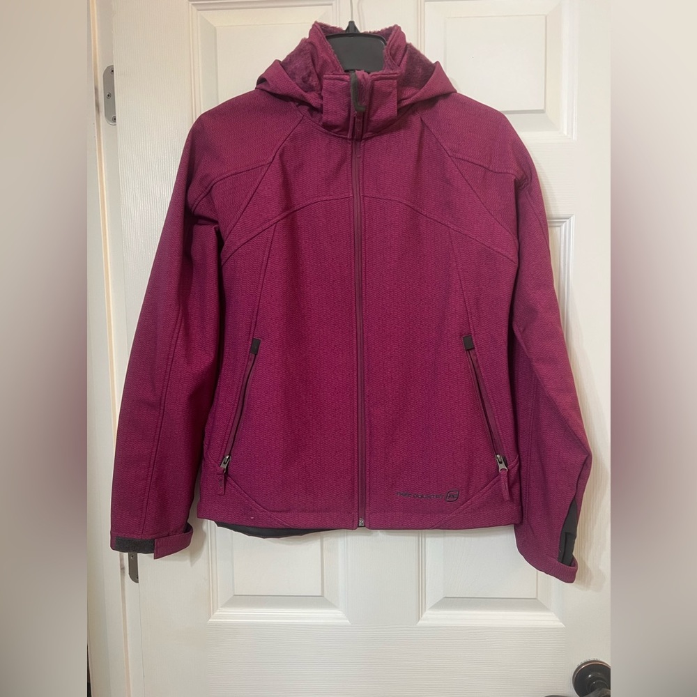 Free Country Jacket, Size Small. Weather resistant. Pink, Lined with faux fur.